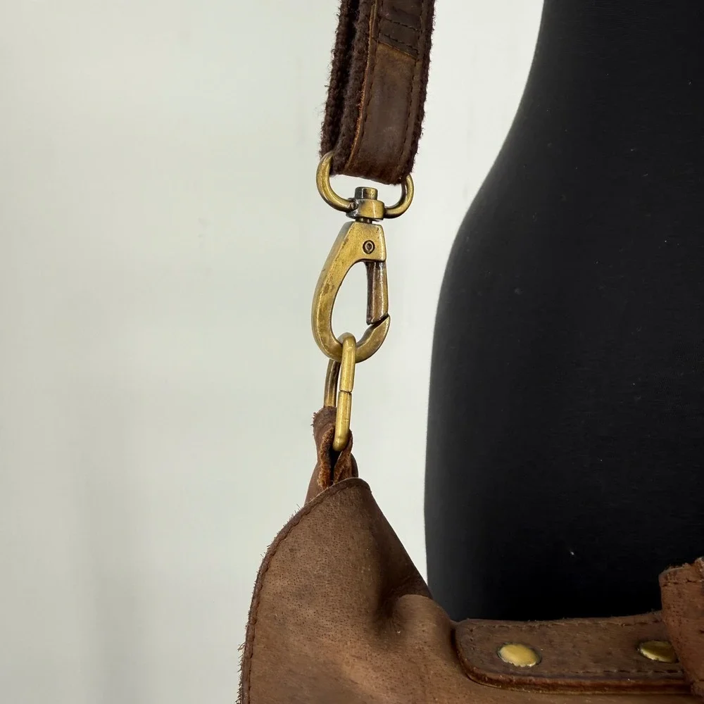 KomalC Brown Buffalo Leather Messenger Bag Satchel Laptop Briefcase Crossbody